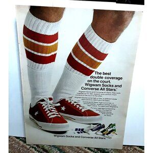 1974 Converse All Star Shoes and Wigwam Socks Print Ad vintage 70s